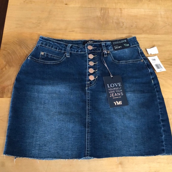 YMI button fly jean skirt - Picture 2 of 5